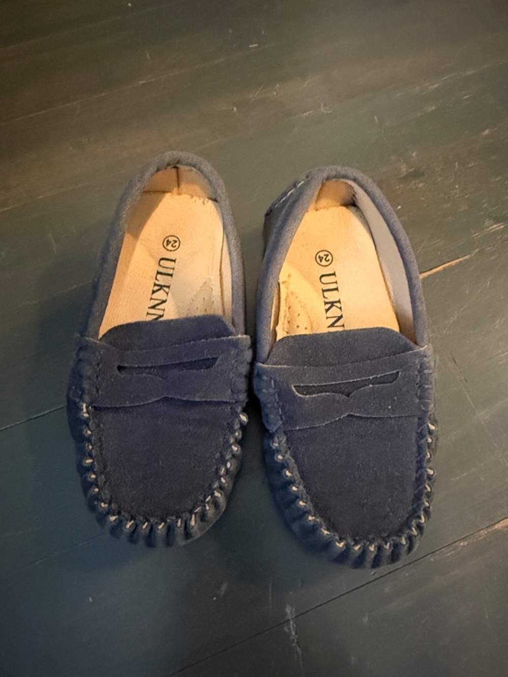 Baby Navy Suede Moccasin Loafers
